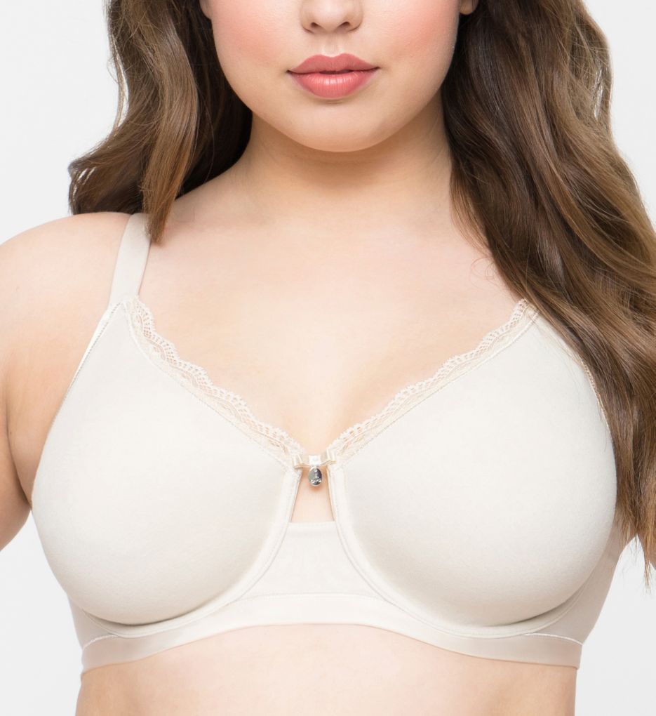 Curvy Couture Natural Luxury Cotton Unlined Underwire Bra 1009